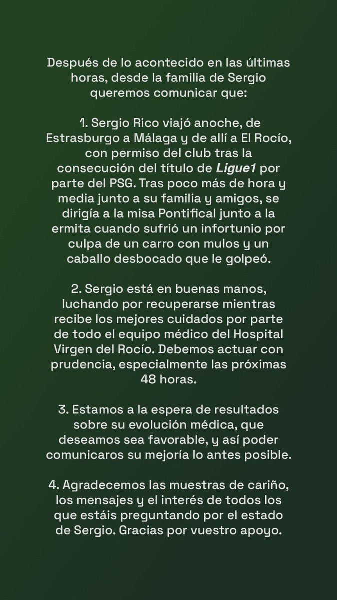 Comunicado oficial | Sergio Rico