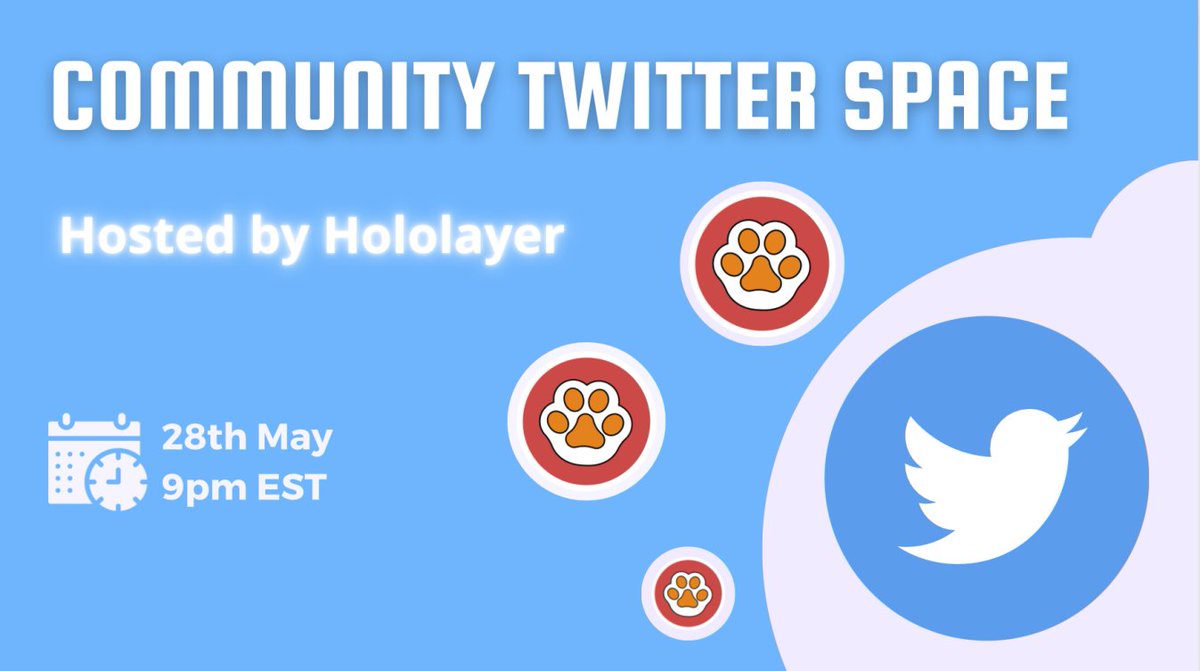Come join a $PAW Community Twitter Space hosted by @hololayer! The #PawSwap Community Twitter spaces are a great place to connect, learn, and share feedback. #PAWChain 

twitter.com/i/spaces/1gqxv…