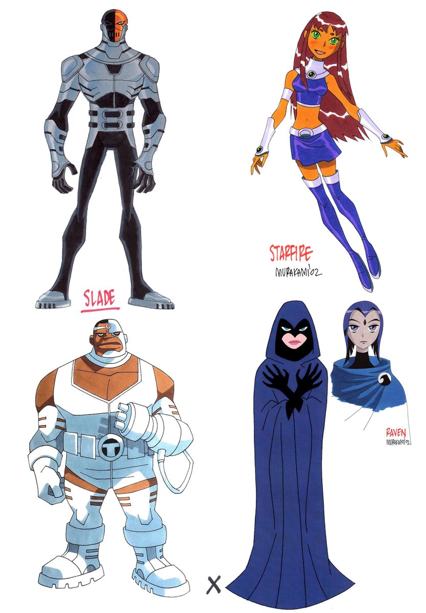 Some early Teen Titans designs by Glen Murakami for the animated series.

Note how different Cyborg turned out.

x.com/ani_obsessive/…