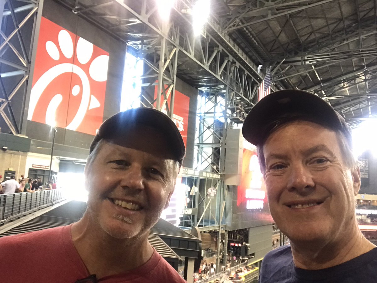 At the Red Sox-Diamondbacks game with <a href="/goodyk/">🗞Bill Goodykoontz 💻</a>. It’s a friendly rivalry - for now!