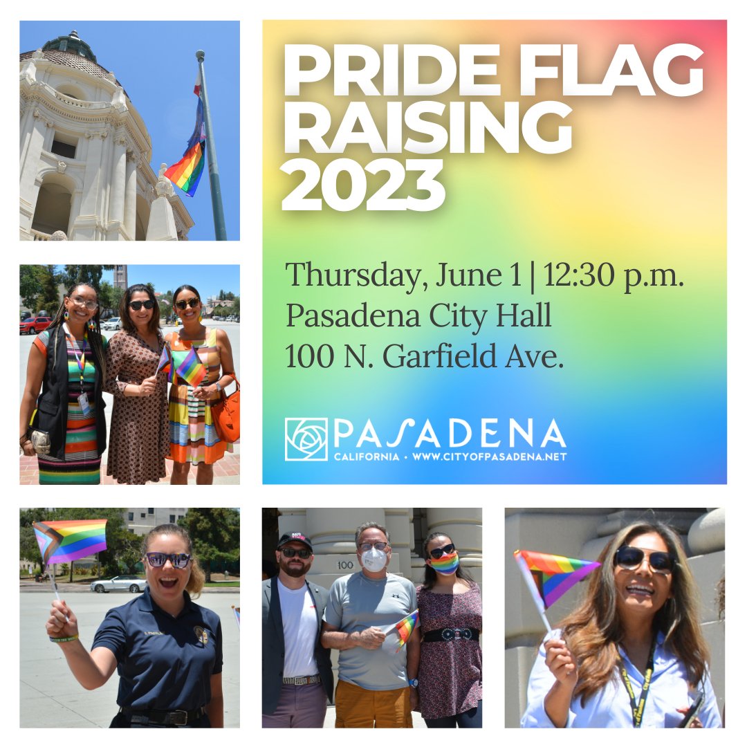 Join Mayor Victor M. Gordo and council members THURSDAY, JUNE 1, for the annual Pride Flag Raising at City Hall. Event starts at 12:30 p.m. #PrideMonth