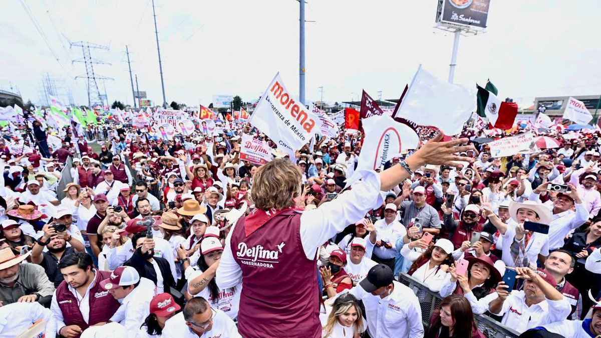 delfinagomeza's tweet photo. ¡Este 4 de junio vamos a ganar! Muchas gracias a todas, todes y todos quienes nos han acompañado. Hoy en #Toluca, en nuestro primer cierre de campaña, demostramos que juntos haremos historia logrando el amanecer mexiquense que tanto hemos anhelado.

#DelfinaGobernadora #VotaPorElCambio