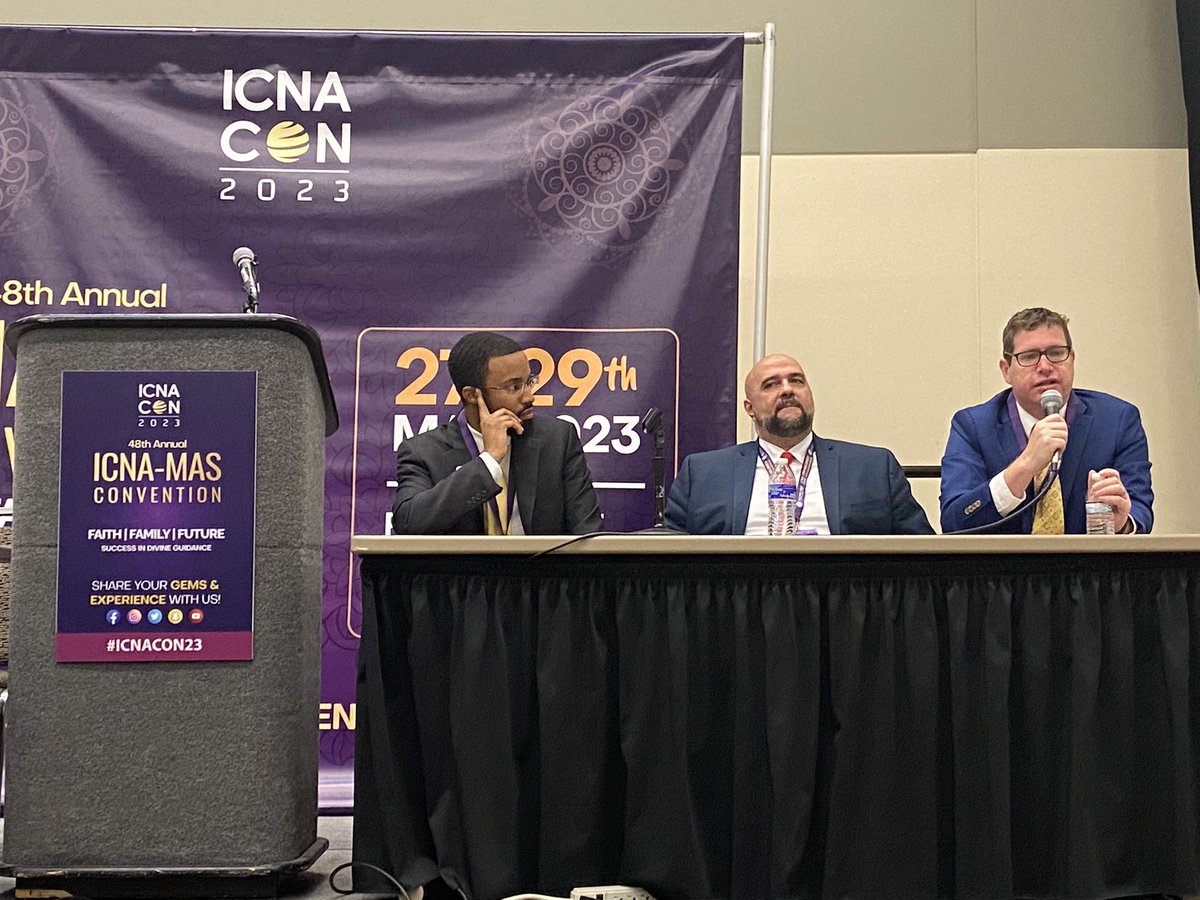 CAIRNational's tweet photo. Our Trial Attorney Justin Sadowsky explaining how the terrorist watchlist works at our #ICNAMAS panel. If you believe you have been unjustly placed on the discriminatory watchlist, call CAIR. https://t.co/OsM1UcZkDt
