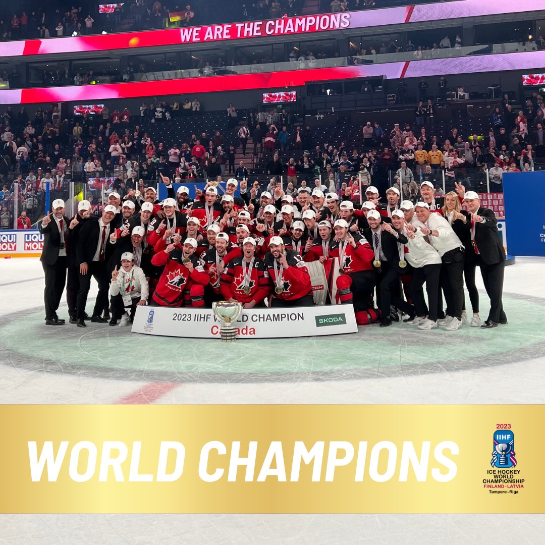 CANADA wins gold and is the new WORLD CHAMPION!!🔥🏆🥇🎉 #2023iihfworlds #IIHFworlds #WeLiveTheGame