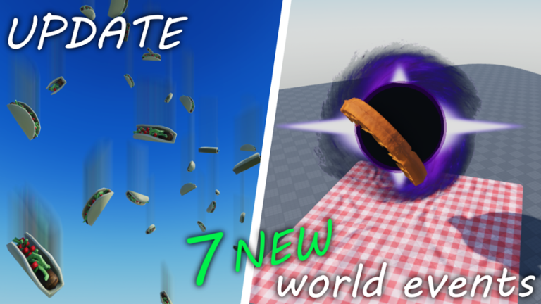 🚨UPDATE in Eat a Huge Waffle🚨

-🌍 7 new world events (Taco rain🌮, black hole🌌 &amp; more)
-🧪 New fun potions in the shop!
-🪩  Follow me to get a special in-game item!🎁

Play: roblox.com/games/12347771…

#RobloxDev #Roblox #EatAHugeWaffle