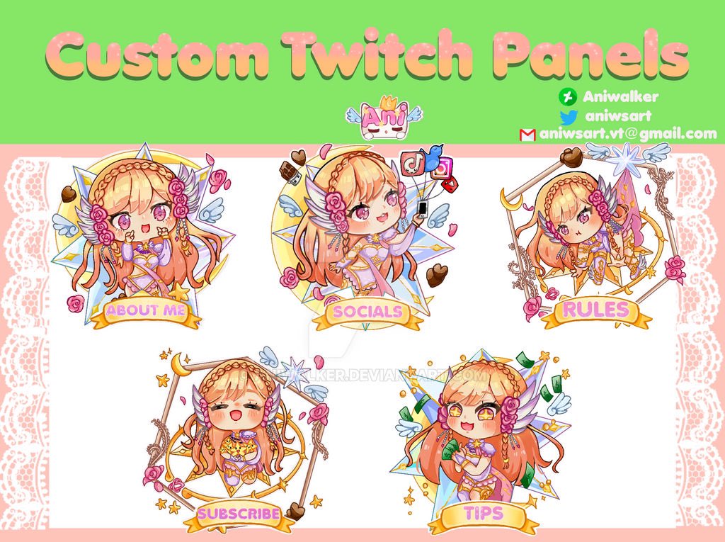 Excited to showcase the finished Twitch panel commission! Absolutely in love with how these 5 panels turned out. Big thanks for the support! Starry✨#TwitchPanels #CommissionedArt #DigitalArt #CreativeWork #TwitchStreamer #GamingCommunity #StreamerLife