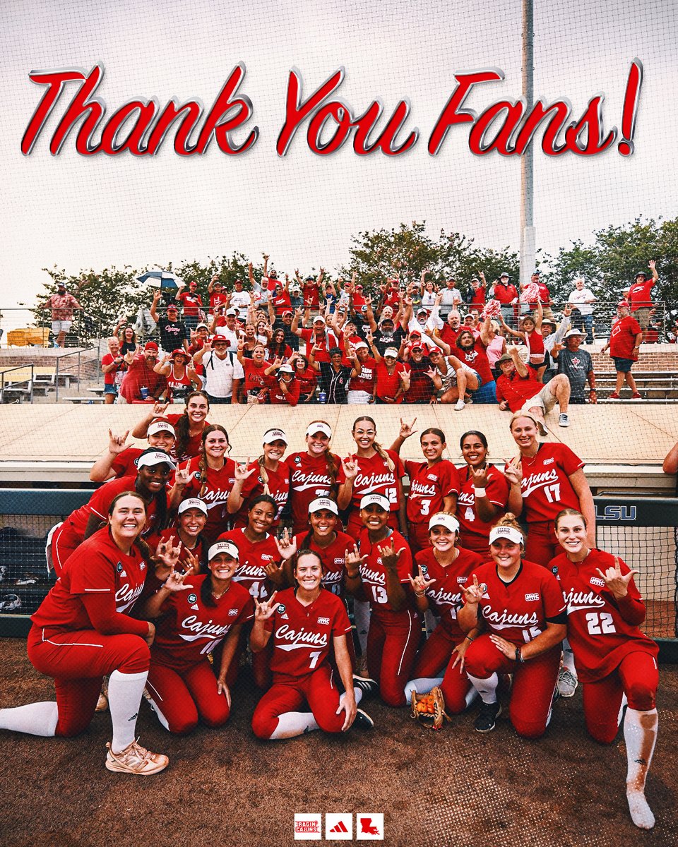 The 2023 season was filled with remarkable moments shared with the #BestFans. 🫶

Cajun Nation, we couldn't have done it without you behind us.

We'll see you back at 𝓛𝓪𝓶𝓼𝓸𝓷 in 2024! 🤟

#GeauxCajuns ⚜️