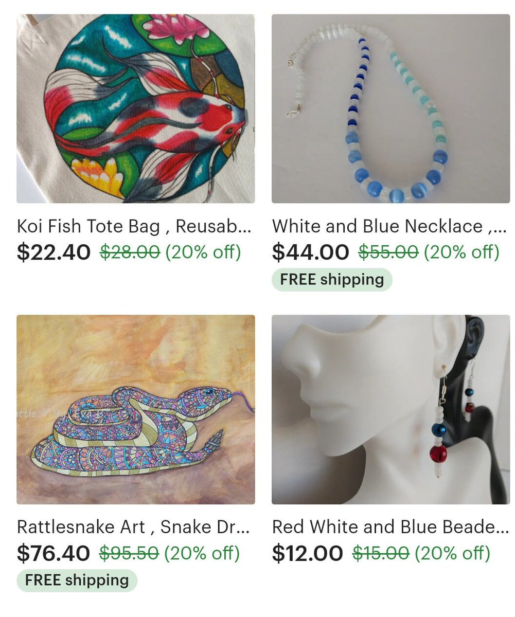 Memorial Day Sale !  20% off hand crafted and vintage items! 🎨 📿etsy.me/45ua2zv #etsy #etsyfinds #etsygifts #etsysale #etsyhandmade  #shopsmall #memorialdaysale