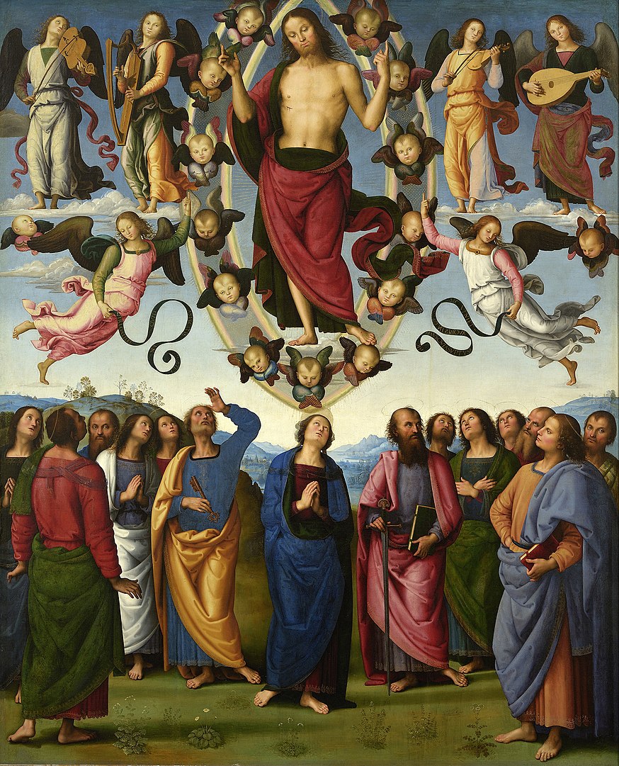 orthodoxholyart's tweet photo. (1/5) 聊聊圣像《基督升天》
东正教的《基督升天》相比天主教这一题材的绘画，无论画师是哪位，古往今来，在构图上都有个比较固定的差异，那就是东正教圣像中的基督是坐着的（图1和2），而天主教的则一般是直立的（图3和4）。...
#东正教 #東正教 https://t.co/MZypHC6b6y