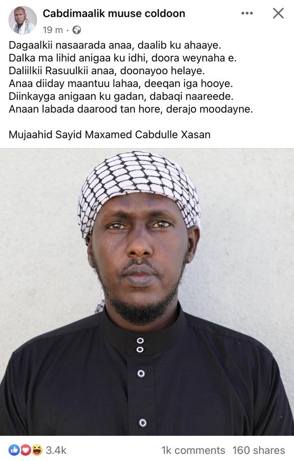 One of the radical movements (Wahhabism) exists in Burao Somaliland. Wrote this poem.

@HarunMaruf