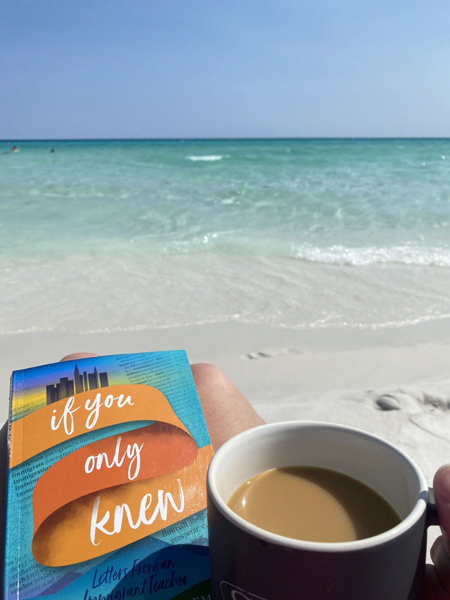 KSatterfieldESL's tweet photo. It’s 3 pm and I’m drinking coffee &amp; finally finishing my book by @emilyfranESL on the beach. Yay for summer! ☀️ https://t.co/3CjdXnKG00