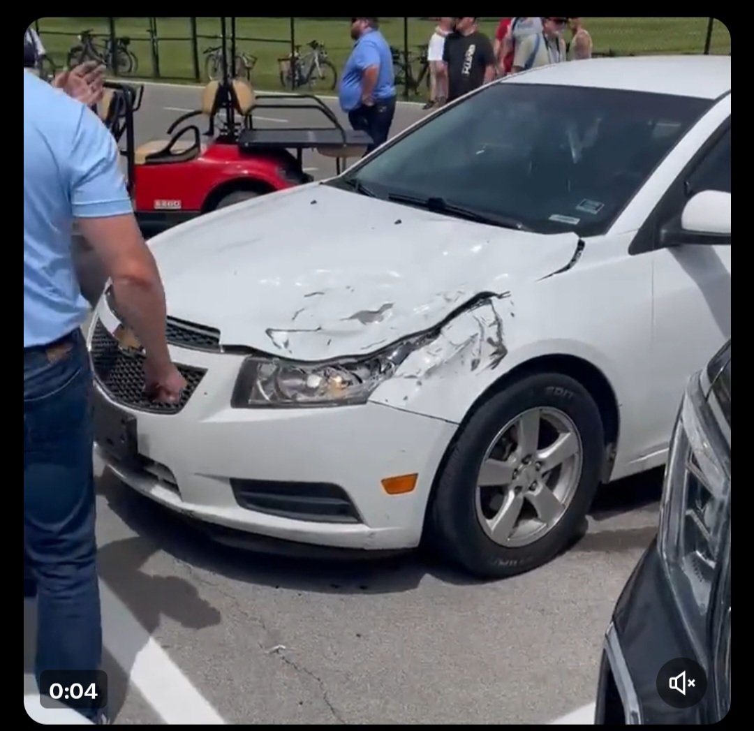 Lt_Linz's tweet photo. Rip Chevy Cruz, you took one for the team! #Indycar #Indy500 #Chevy #Honda https://t.co/Su7kLXEVCh