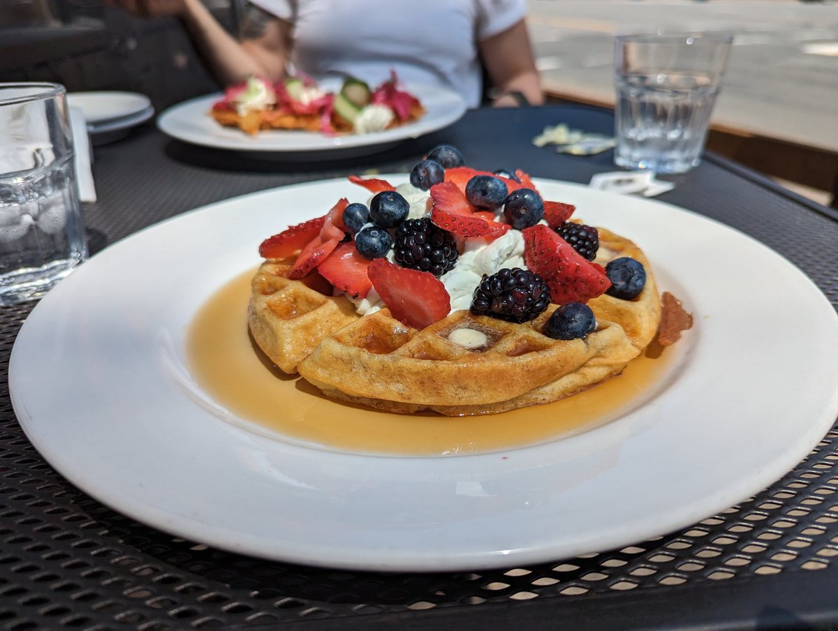Was invited to try out the new brunch at <a href="/rinaldoshfx/">Rinaldo's</a> today. Everything was a hit! The breakfast pizza. Smoked salmon on a crispy hash brown with herbed cream cheese. The brown butter waffle with fresh fruit. Amazingly good stuff!