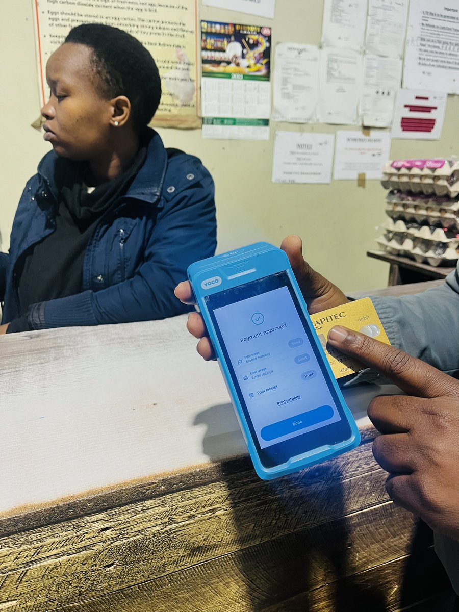 Today I went to egg’s depot in Pretoria west to stock eggs. To my surprise there is no need to carry cash since they are using <a href="/Yoco_ZA/">Yoco</a>  machine for payments #BackTheUderDog