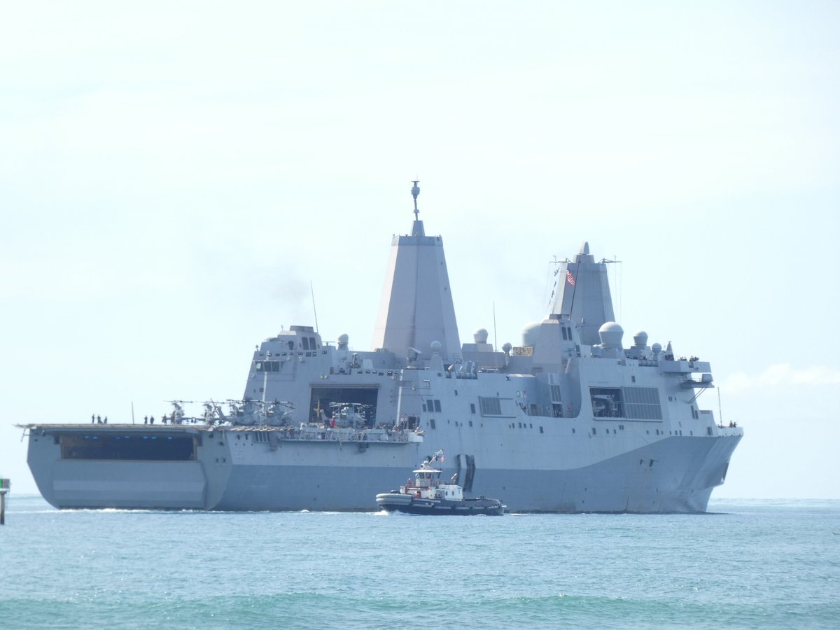 USS Anchorage (LPD 23) San Antonio-class amphibious transport dock leaving Pearl Harbor - May 28, 2023 #ussanchorage #lpd23