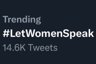 What a beautiful sight.
#LetWomanSpeak