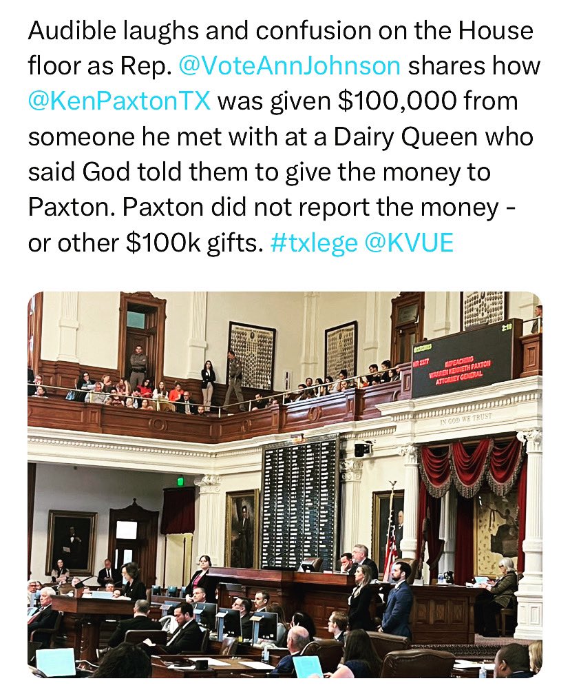 SanAntoGuera's tweet photo. โWell I went down to the Dairy Queen, for a taste of some vanilla ice creamโฆโ #txlege
***Only in Toxic Republican Texas! LORD.
#DairyQueen #RepublicanPayoffLocale #HungerBuster #Blizzard #ImpeachedKenPaxton #HundredThousandCASH
#StopVotingForTexasRepublicans https://t.co/r4dM52ix8w