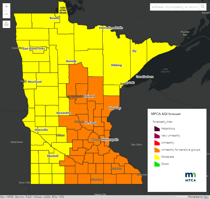 MN Air Quality Index on Twitter "Statewide forecast for tomorrow, May