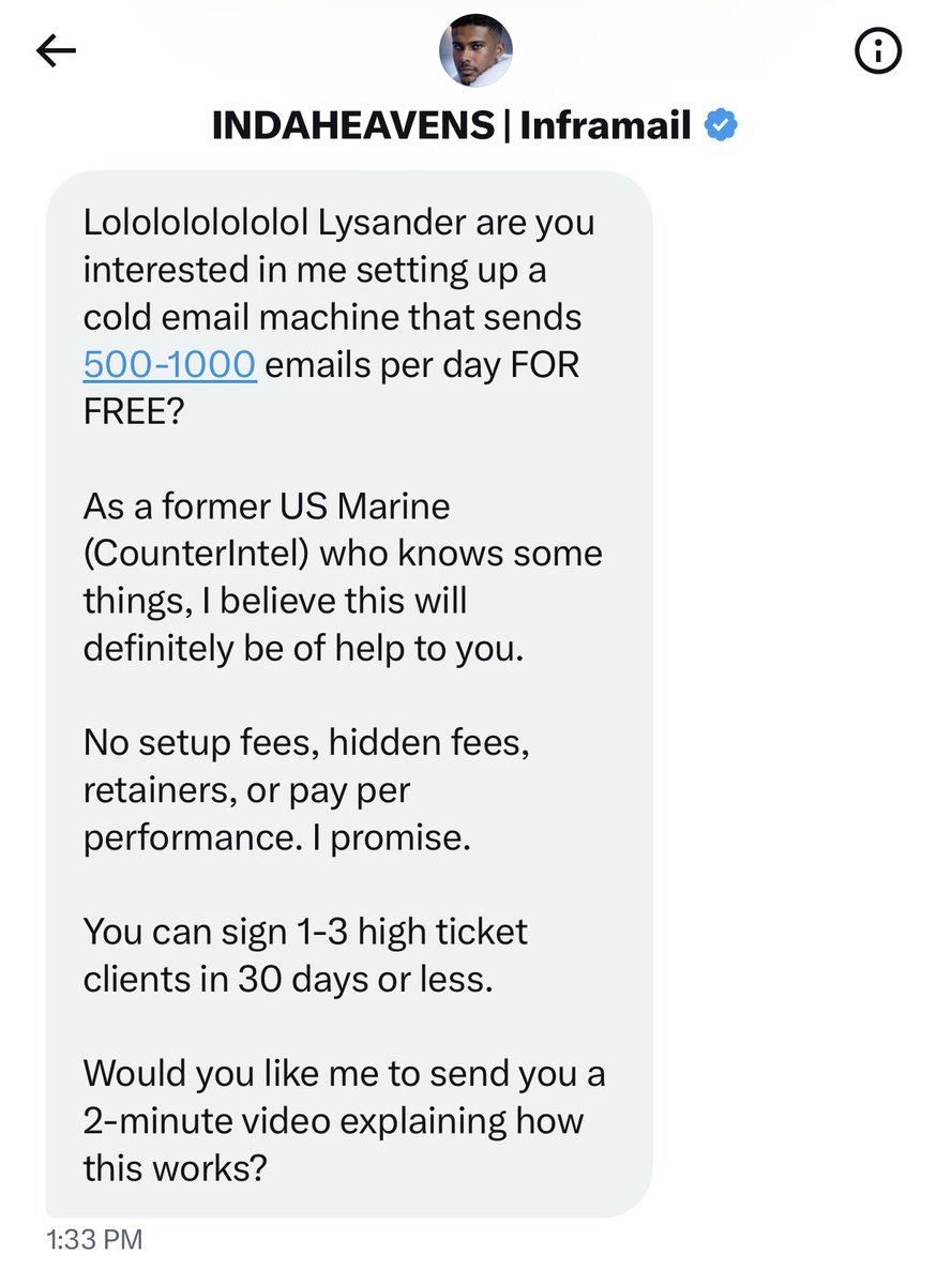 Starting off a cold email/DM with “lolololololololol” is not the bold strategy you think it is.

GD money Twitter idiots