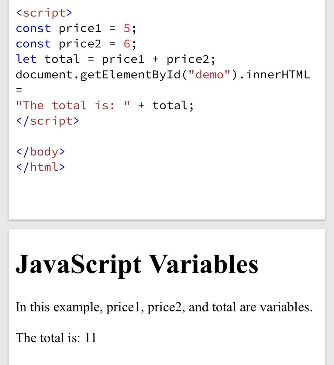 anoint_ing's tweet image. #10DaysOfCode Day 7🎉
Today I studied JavaScript variables and I would like to share according to how i understand them.
Var, let & const:
“var” is the keyword that tells JavaScript you're declaring a variable.
.
.
If you think the value of the variable can change, use “let”