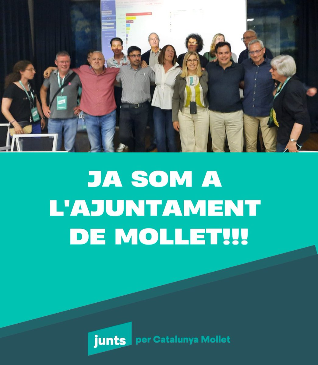 📣@juntsmollet i <a href="/carme_olaria/">CarmeOlaria</a> ja som dins de l'Ajuntament de #Mollet!

💛 Moltes gràcies a tothom!