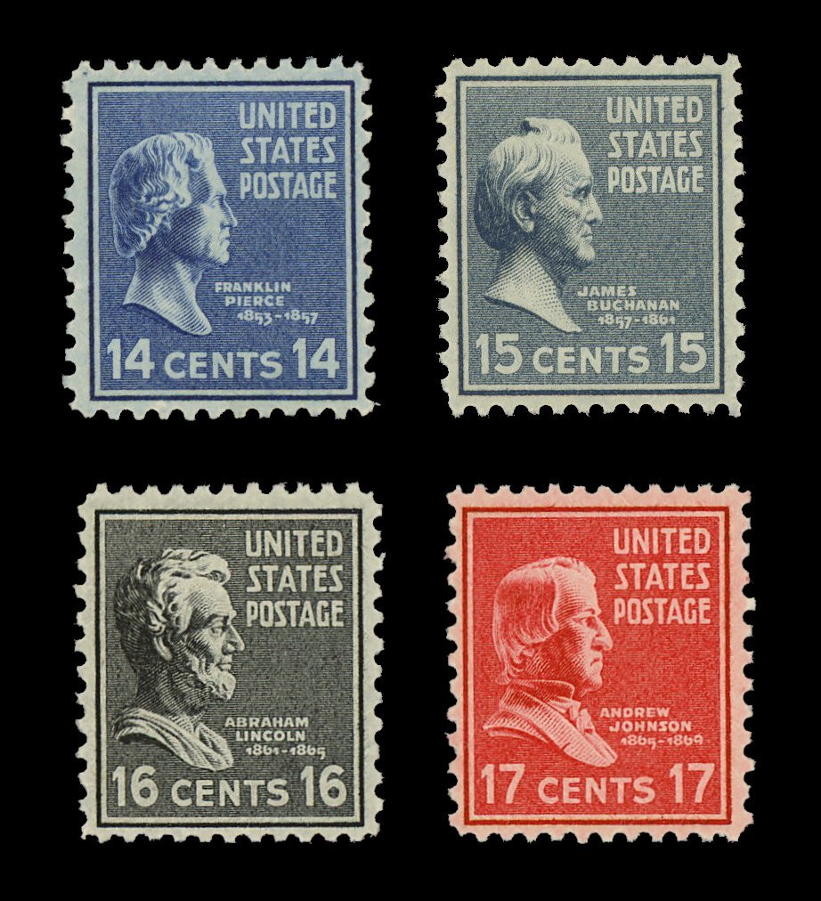 United States, 1938, the "Prexies"; the values below $1 were reprinted throughout WWII and post-war, although the later re-prints can be difficult to detect, so examine the gums on their backsides, and choose the oldest in appearance... #philately #stampcollecting