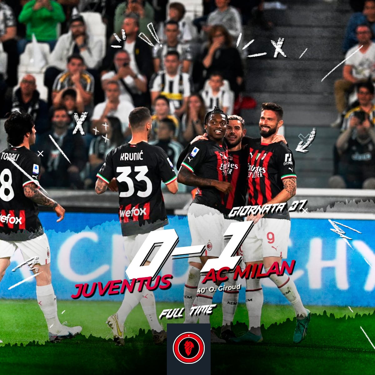 MilanistiOrId's tweet image. Gol Giroud menjadi satu satunya gol di laga ini. Hasil ini membuat Milan memastikan satu tempat lolos UCL. Target terakhir di musim ini selesai. 

Komentar kalian tentang permainan Milan gaes?

#KitaMilanisti🇮🇩 #MilanistiIndonesia #acmilan