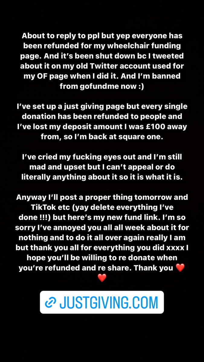 Basically I tweeted about it on here and GFM shut down my account with no appeal or warning and everyone was refunded :)))) I’m devastated and trying not to completely crumble lol. Scared to put my link on this account again but I’ll RT from my personal acc