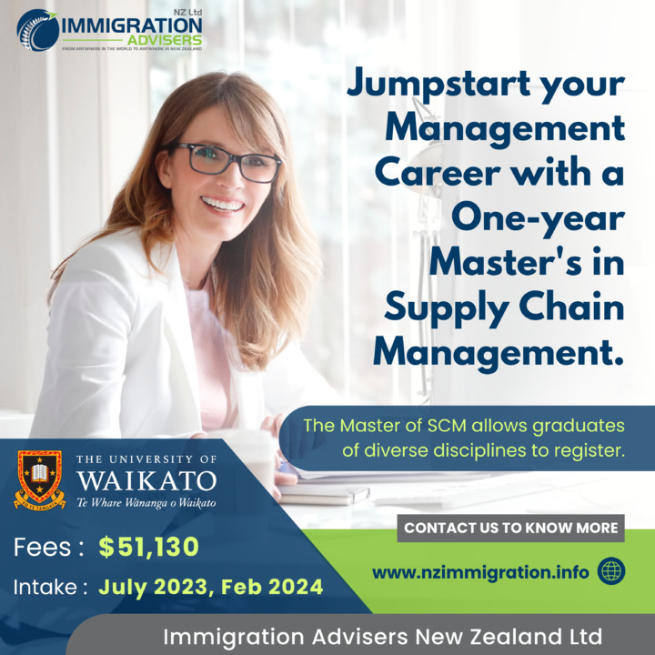 ➡️ Take your career to the next level in #NZ
🎯 Gain an edge in #SupplyChainManagement
👉 Reach Out to Us: bit.ly/3oADeUO

#StudyInNZ #StudentVisa #Study #Visa #ImmigrationAdvisers #NZEducation #PSWV #VandanaRai #GreenList #Masters #Management #SCM #waikatouniversity