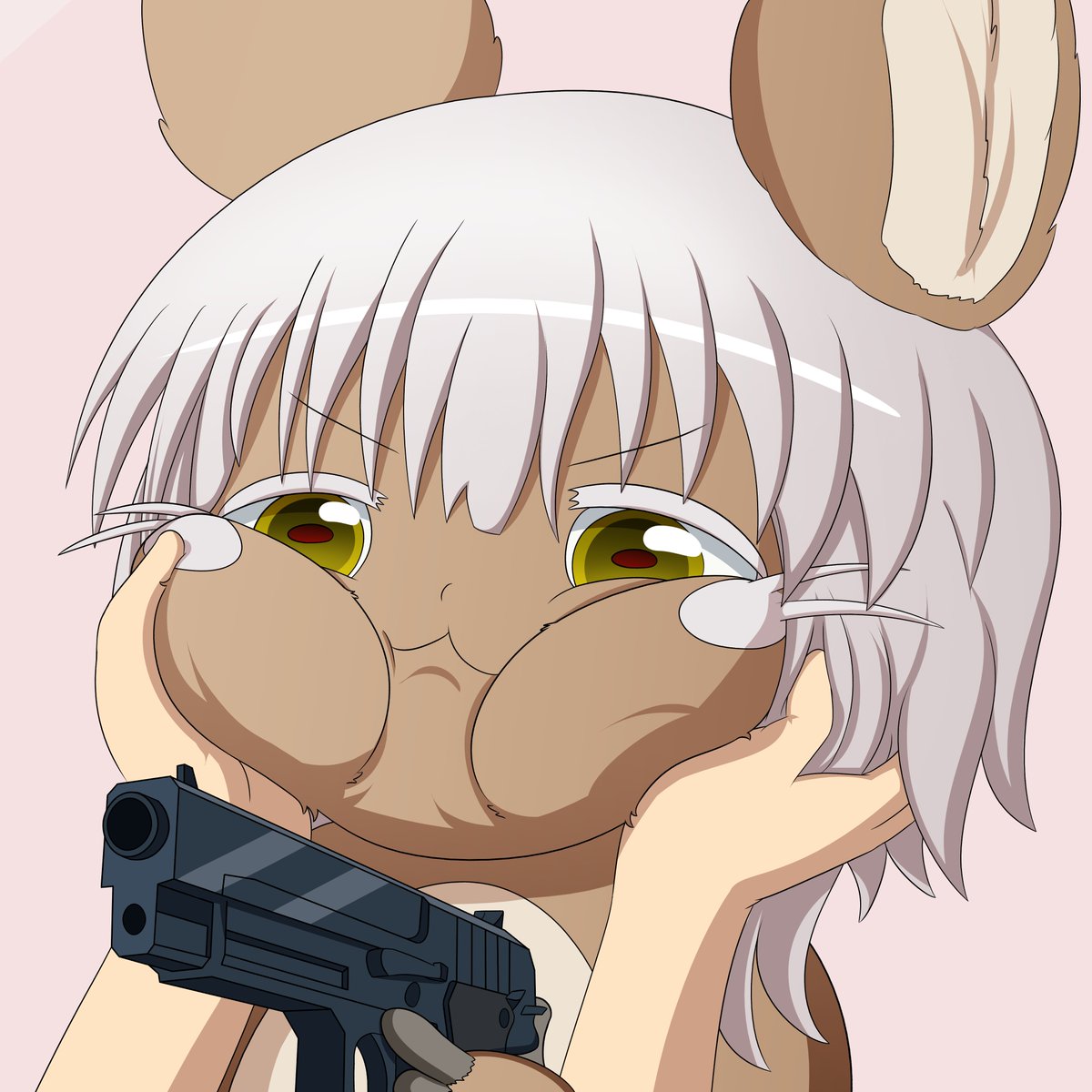 nanachi (made in abyss) 1other weapon whiskers gun cheek squash animal ears furry  illustration images