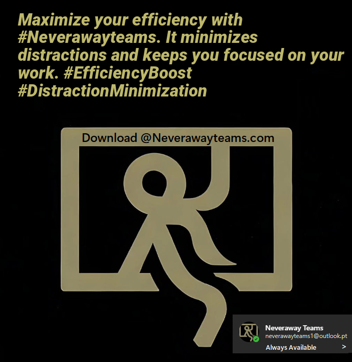 away_anti's tweet image. Maximize your efficiency with #Neverawayteams. It minimizes distractions and keeps you focused on your work. #EfficiencyBoost #DistractionMinimization