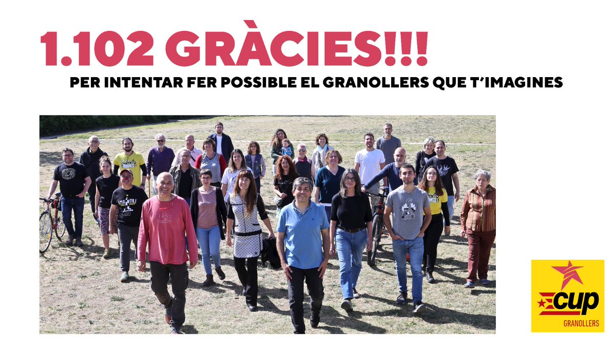 CUPGranollers's tweet photo. ▶️ Ens hem quedat a les portes per un grapat de vots!
🫶 1.102 gràcies!!
▶️ Continuem lluitant des de demà pel Granollers que us imagineu
#FesHoPossible https://t.co/g0E6MjnOza