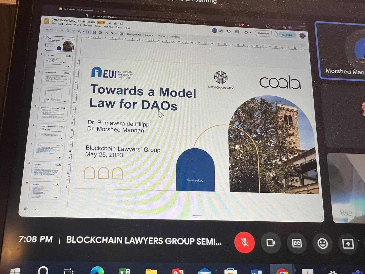 eaglelex (@eaglelex_eth) on Twitter photo <a href="/BlockchainLG/">Blockchain Lawyers Group</a> hosted a fantastic webinar on the <a href="/coalaglobal/">COALA</a> DAO Model law
Thank you very much <a href="/yaoeo/">Primavera De Filippi</a> and <a href="/MannanMorshed/">Morshed Mannan| মোর্শেদ মান্নান</a> for the great presentation and the time dedicated to the Q&A session 🙏
The webinar and the discussion gave important indications 🧵
#DAOs #web3 #legal <a href="/BlockchainLG/">Blockchain Lawyers Group</a> hosted a fantastic webinar on the <a href="/coalaglobal/">COALA</a> DAO Model law
Thank you very much <a href="/yaoeo/">Primavera De Filippi</a> and <a href="/MannanMorshed/">Morshed Mannan| মোর্শেদ মান্নান</a> for the great presentation and the time dedicated to the Q&A session 🙏
The webinar and the discussion gave important indications 🧵
#DAOs #web3 #legal