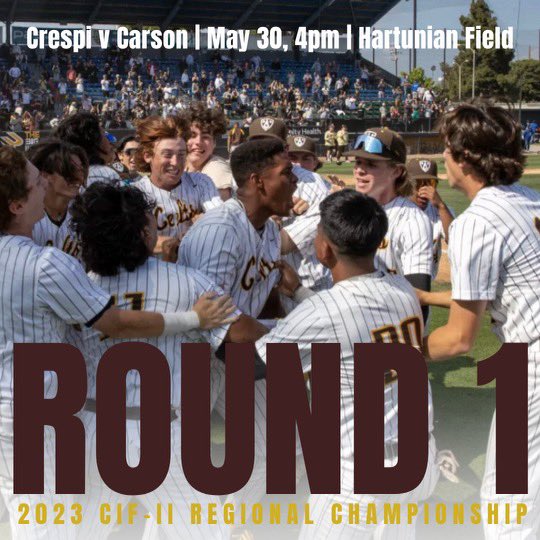 Baseball continues their season on Tuesday when they host Carson in the Opening Round of the Southern California Regionals!!! 

We will pass on GoFan ticket information as it becomes available.