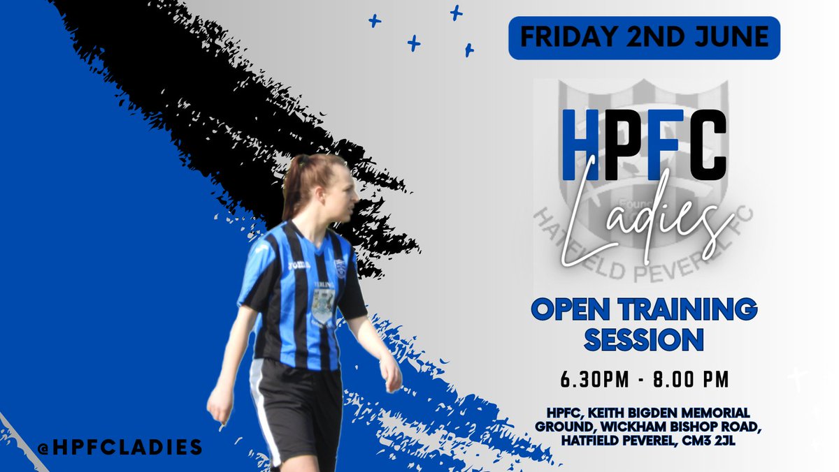@HPFCLadies Returns this Friday! 🤩🥳💙🖤 Just finished youth football? Looking for a new team or to get back into football? All welcome to attend our open training session 💪