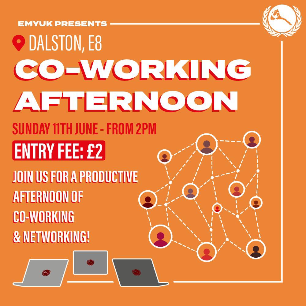CO-WORKING AFTERNOON💻

Got some studying to do? Jobs to apply for? Life admin? A side project or hobby to work on? Here’s the chance, but with us 🙌🏾 at our co-working afternoon! Bring along your laptop, notes and resources and get working with us!