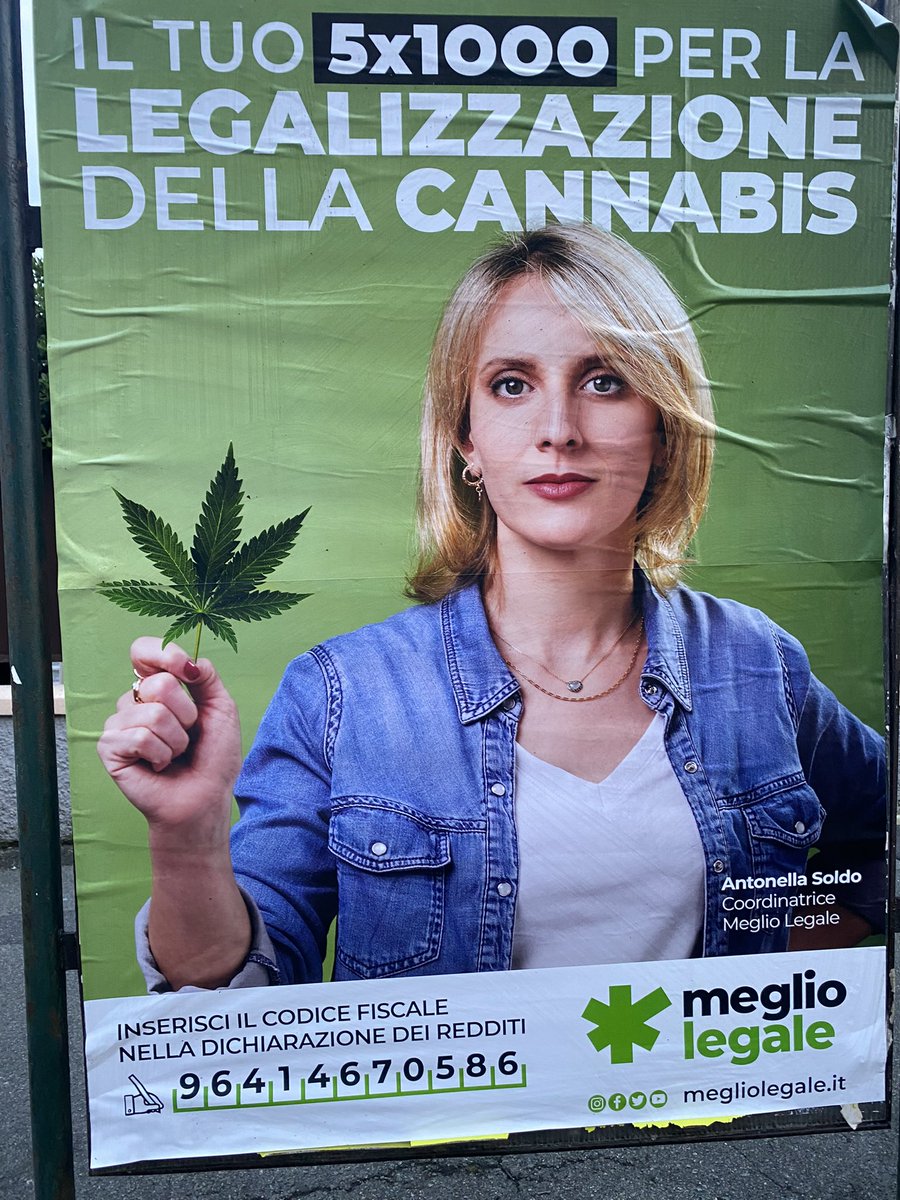 Addirittura il 5x1000 per legalizzare la #cannabis. Che paese strano l’Italia…si chiedono soldi ai contribuenti per rendere legali le droghe. Saranno mica gli stessi che vogliono mettere quasi fuori legge il vino?