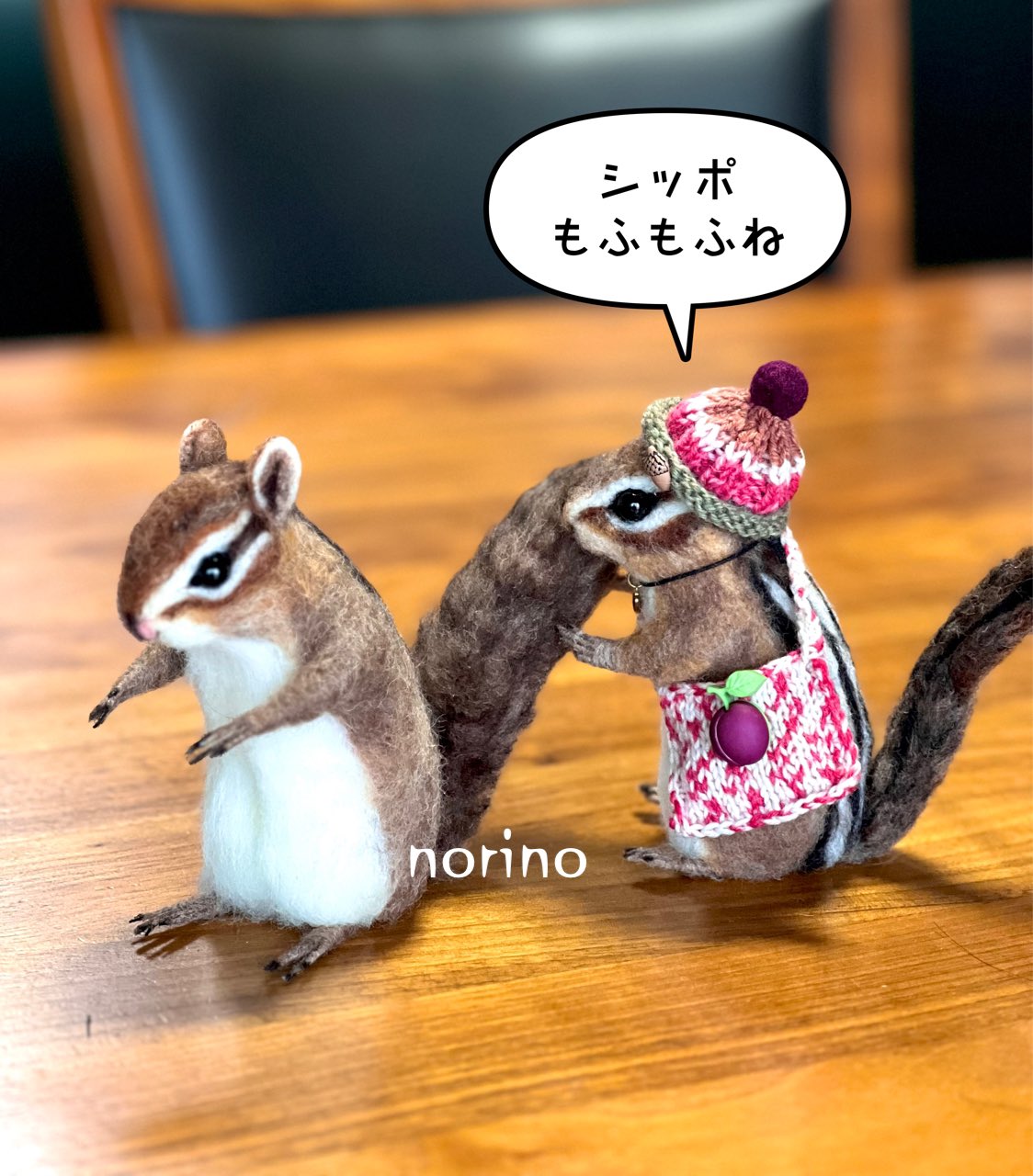 シマリス　リース（大、中）　羊毛フェルト Yahoo!オークション - risumochi シマリス 羊毛フェルト