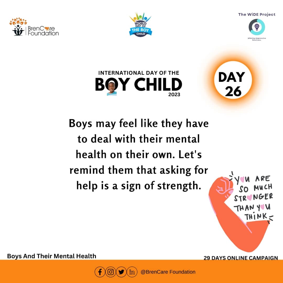 Let's remind them that asking for help is a sign of strength. 
#Boysmentalhealth
#mentalhealthmatters
#mentalhealthawareness
#Seeksupport
@bren