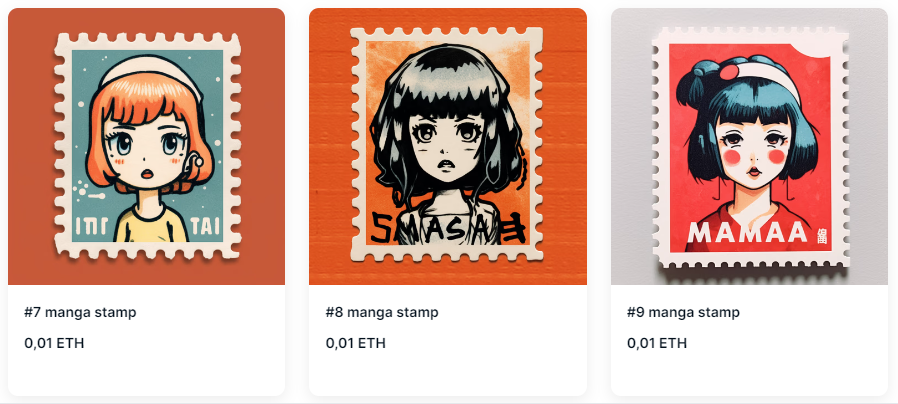 AIpostal's tweet photo. 📚🎨 Dive into a realm of imagination and nostalgia with our stamp collection featuring beloved manga characters! 🌟 Own a digital masterpiece of your favorite heroes and heroines, crafted with the perfect blend of art and technology ! 60 pieces in all🖼️ #NFT #StampCollection #AI https://t.co/E4LQgBjkrs