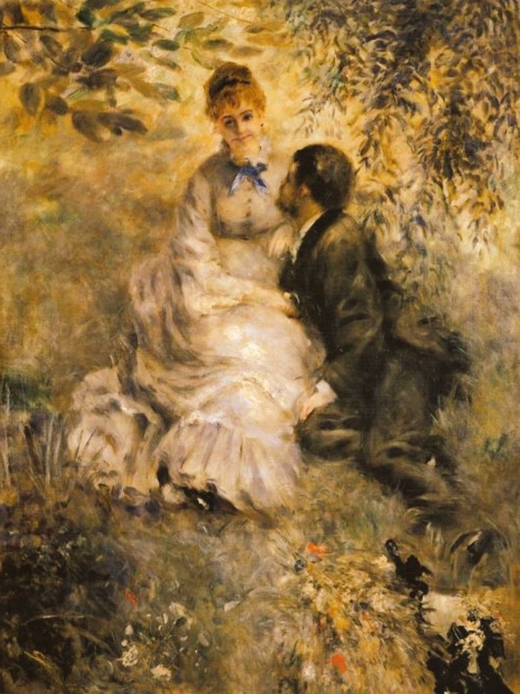 L' amore è un buco nell'cuore.

~Ben Hecht~

#PensieroIndelebile 

#ScrivoArte 

#VentagliDiParole 

#BuonaSettimanaATutti
 🎨 Renoir 1875 
   Les amants