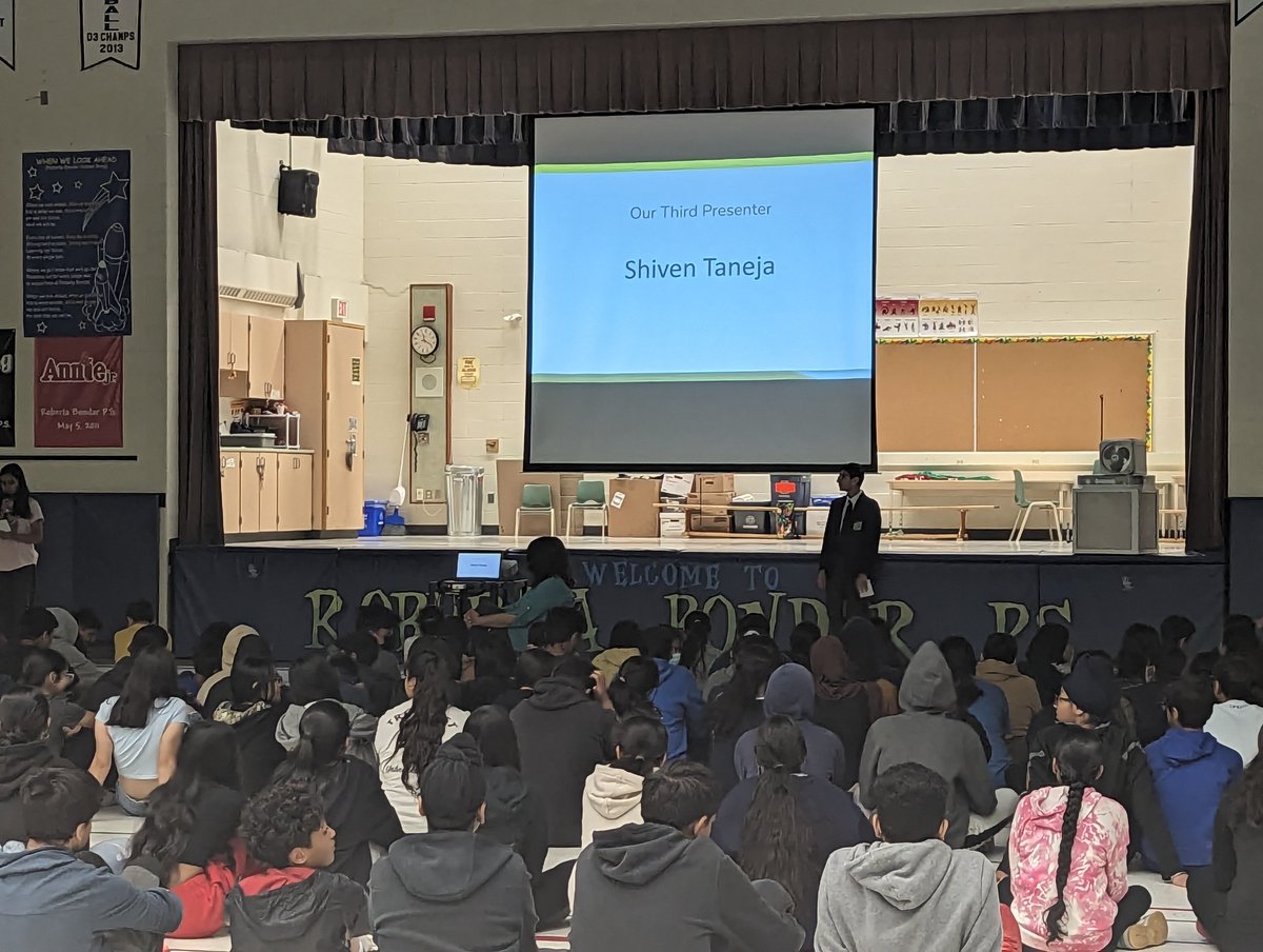 On Friday, I had the honour of presenting to the grade 7 & 8 students at @RBPSBobcats about the importance of clean indoor air and how easy it is to make a #CorsiRosenthalBox for their home or school. I hope I inspired them to make a box!