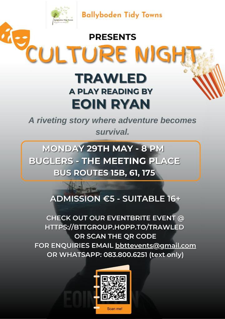 BallybodenTT's tweet photo. Join a local in a local Monday 29th @8pm #Buglers  - see below 👇for his first play reading https://t.co/ex14rXlGyd