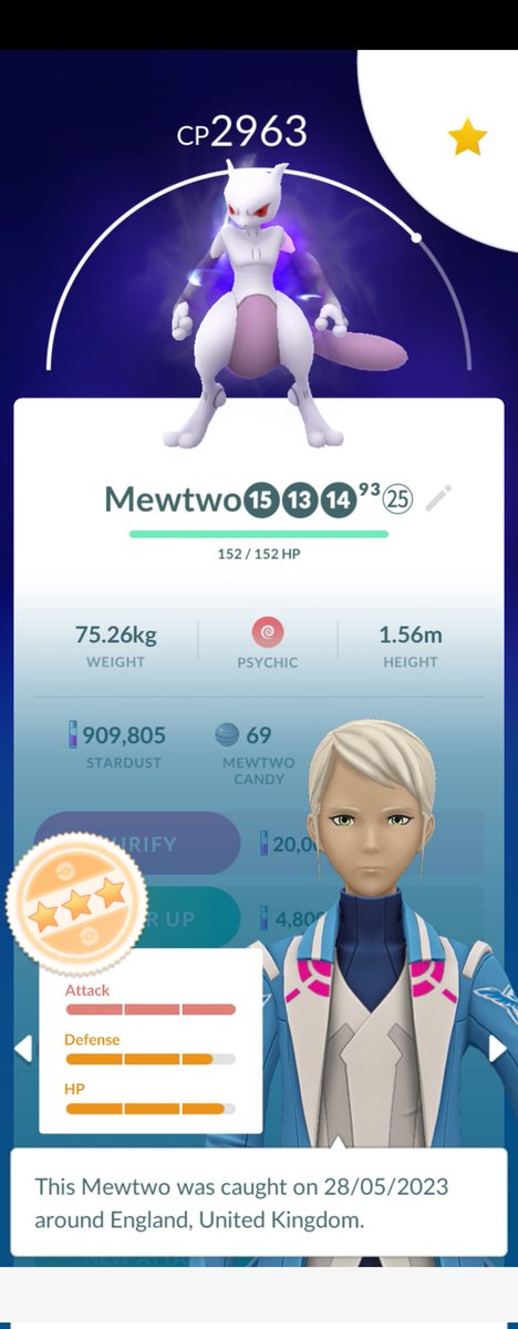 TCGTaj's tweet image. Between attending MCM ComicCon yesterday and doing Pokémon Paldea Evolved prerelease today, I managed to squeeze in 10 Mewtwo raids.
1 ran, caught the other 9.
No shiny, but my best one was a 15-13-14 weather boosted catch. Very happy 😊
#PokemonGo #ShadowMewtwo