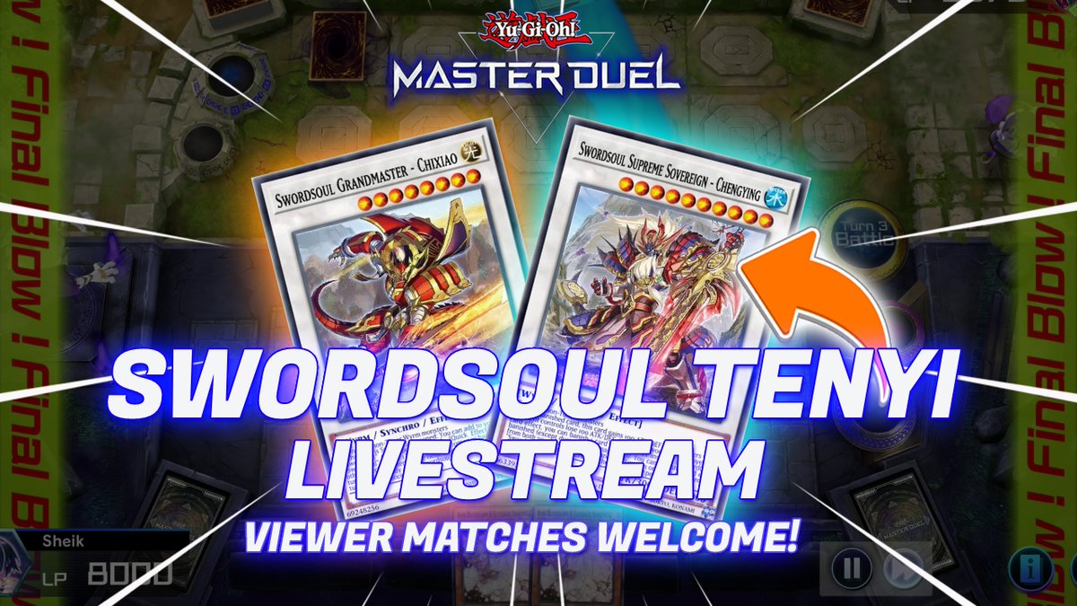 SheikYGO's tweet photo. Master Duel LiveStream!

Deck: Swordsoul Tenyi

https://t.co/iPAQj3Tumc https://t.co/MhJebhnxBC