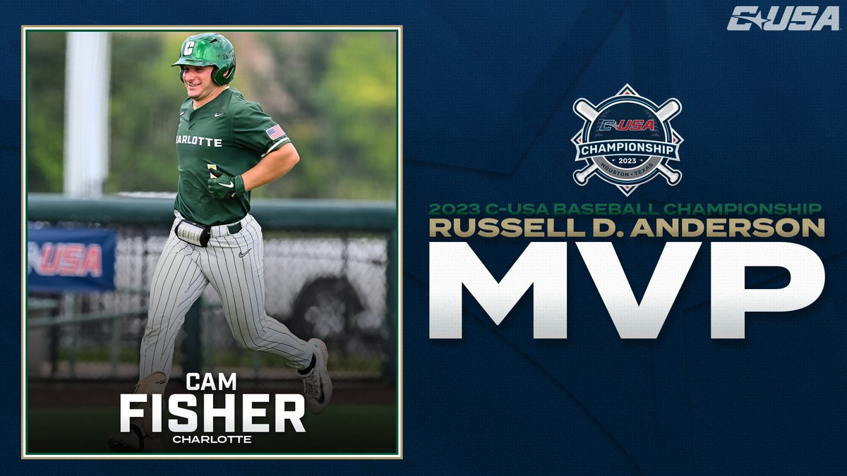2023 C-USA Baseball Championship Russell D. Anderson 𝗠𝗢𝗦𝗧 𝗩𝗔𝗟𝗨𝗔𝗕𝗟𝗘 𝗣𝗟𝗔𝗬𝗘𝗥

Cam Fisher (<a href="/32CamFisher/">Cam Fisher</a>), <a href="/CharlotteBSB/">Charlotte Baseball</a>

#CUSABASE ⚾️