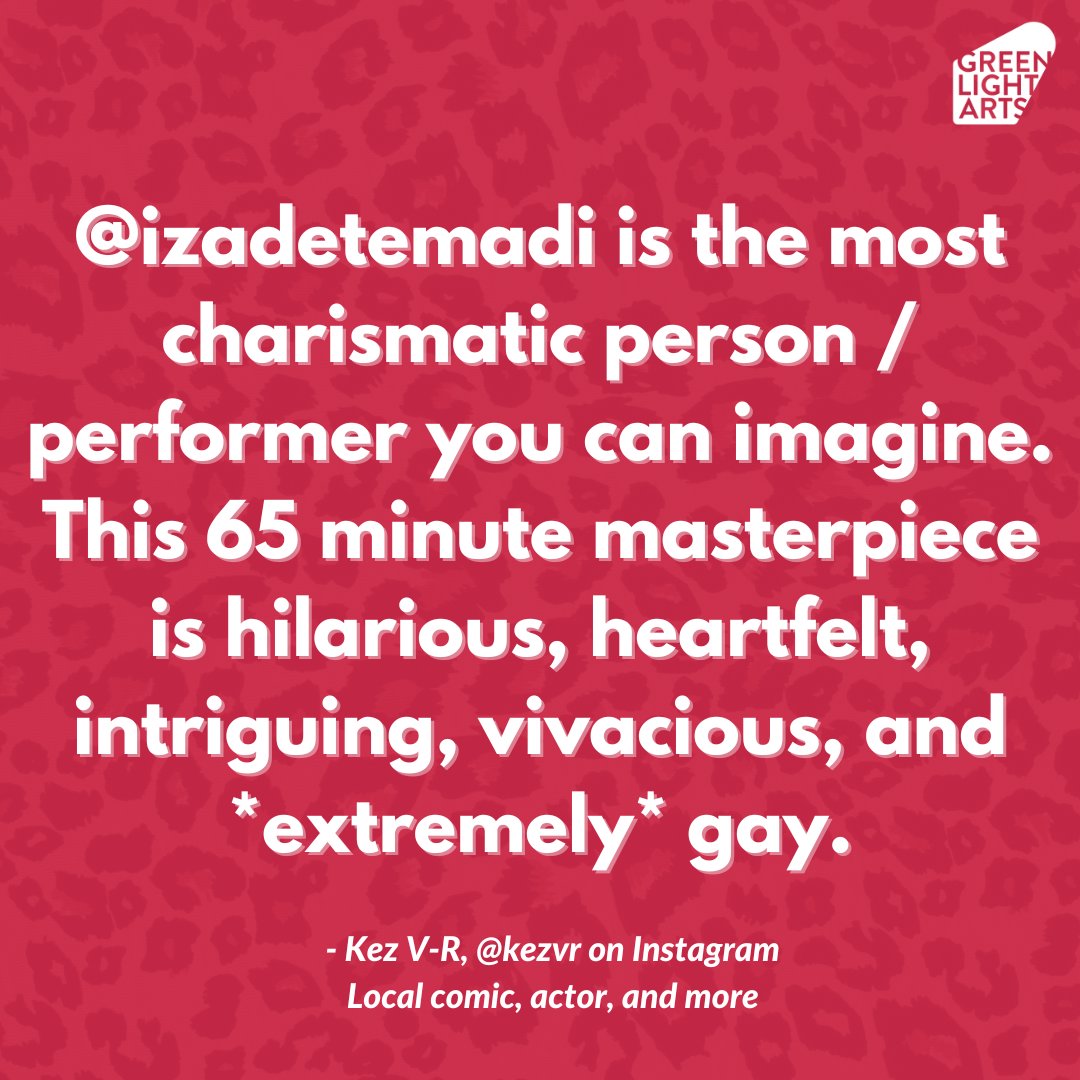GreenLight_Arts's tweet photo. Still haven't been convinced that you should see "@izadetemadi: Let Me Explain"? Just listen to what our community has to say!

Kind words by @kezvr❤️

Grab tix for next week's run of shows at https://t.co/qnRu3SbNz0

#GLALetMeExplain #IzadEtemadi #GLATheatreCompany #Comedy https://t.co/buqKczMF4u