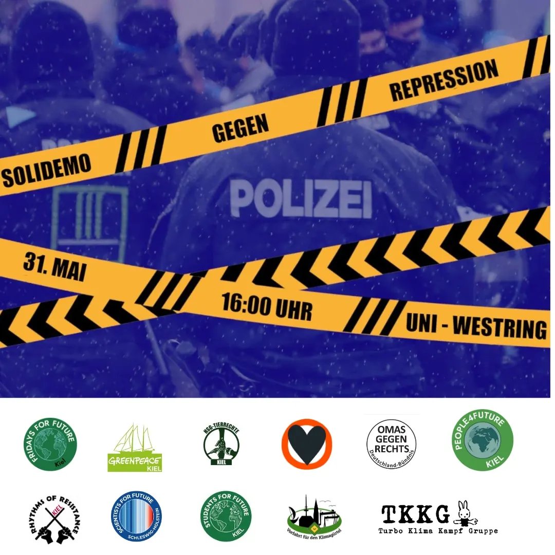 tkkgklima's tweet image. Am 31.5. gehen wir gegen die Repression gegen die Klimagerechtigkeitsbewegung  auf die Straße! 

Den Aufruf zur Demo findet ihr auf unserer Website: 
tkkg.noblogs.org/post/2023/05/2…

#LetzteGeneration #Kiel #BlockNeurath #UnfreiwilligeFeuerwehr  #FreeFinn