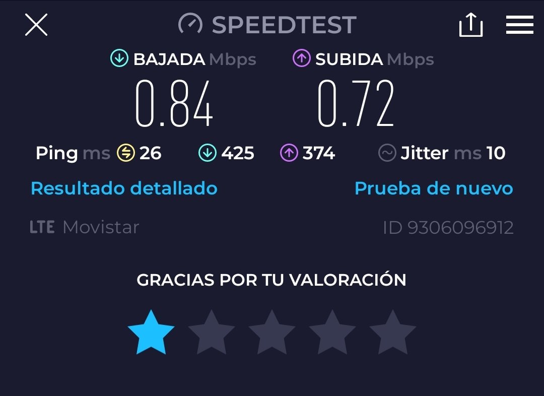 Me acabo de portar a <a href="/TigoPanama/">Tigo Panamá</a> y esta es mi velocidad... Creo que ha sido la mejor decisión que he tomado en años...