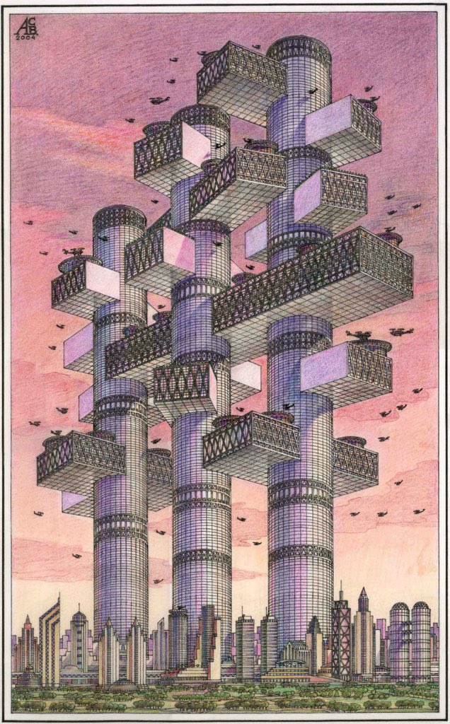 xe0_xeo's tweet photo. A collection of artistic pieces from Russian artist Arthur Skizhali-Weiss titled "Architectural Fantasies" https://t.co/NbaOOw1AZL
